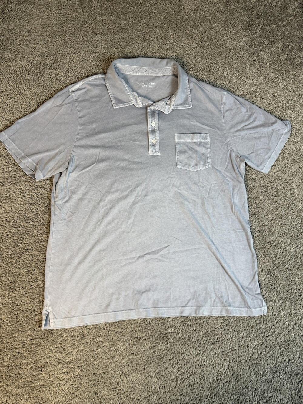 Vineyard Vines Polo Shirt Mens L Gray 100% Pima Cotton Collared Island Polo